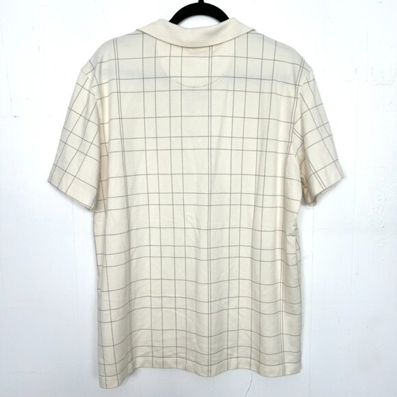 Van Heusen Flex Classic Fit Cream Plaid Polo Shirt Large - Picture 3 of 3